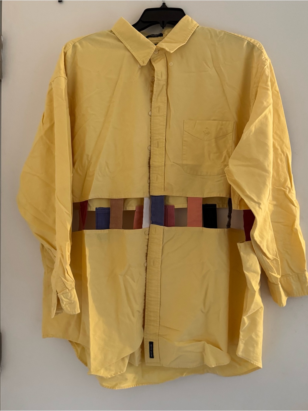 Laurs Kemp Reworked Men’s Xxl Button Down -Deconstructed Midriff Cutout